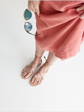 Madewell Boardwalk Strappy Lace Up Leather Sandals